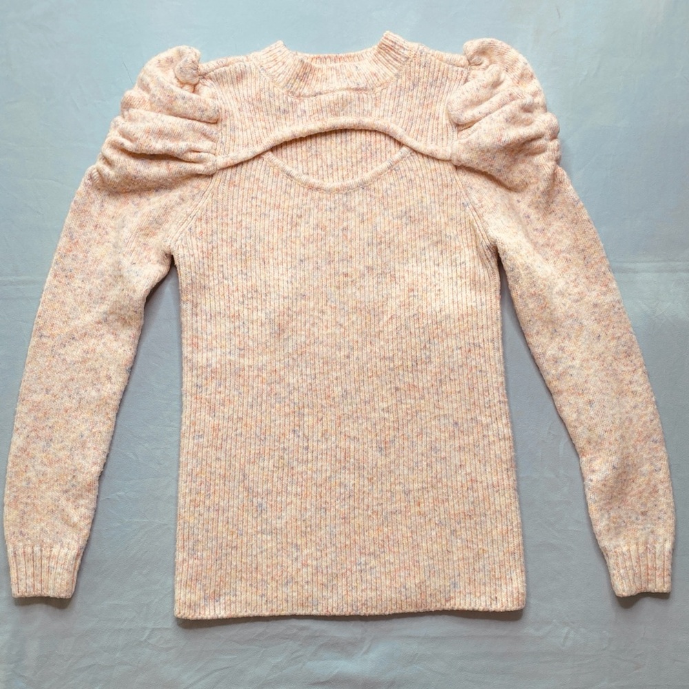 BB Dakota Cream Sweater with Puff Shoulders